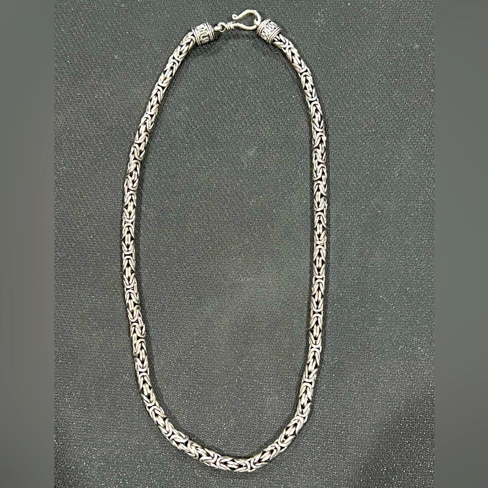 Round Byzantine Necklace Solid
Sterling Silver 18" Long 
VINTAGE
